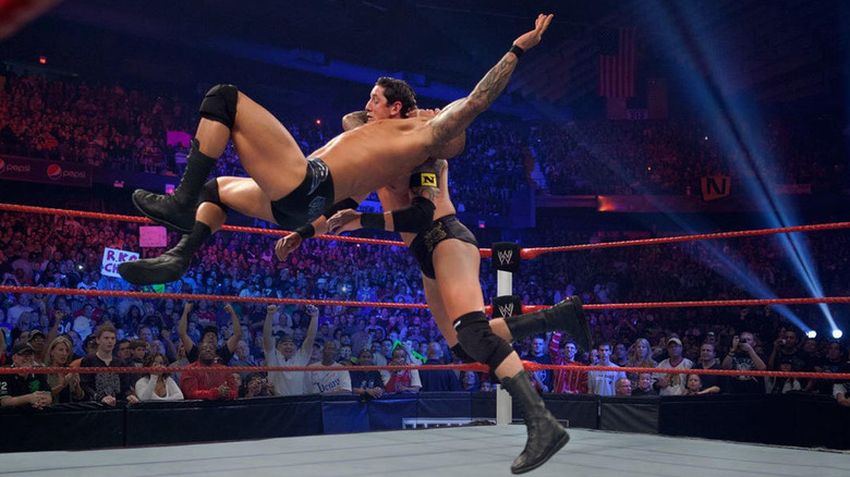 Wade Barrett Get RKO'd By Randy Orton 