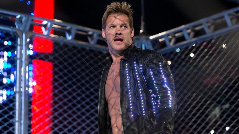 Chris Jericho in a steel cage
