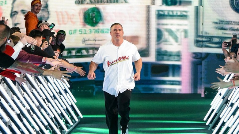 Shane McMahon heads down the ramp to the ring during the 2022 Royal Rumble match.