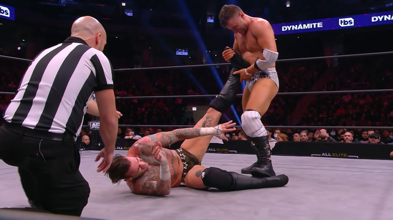 MJF works over Punk's leg