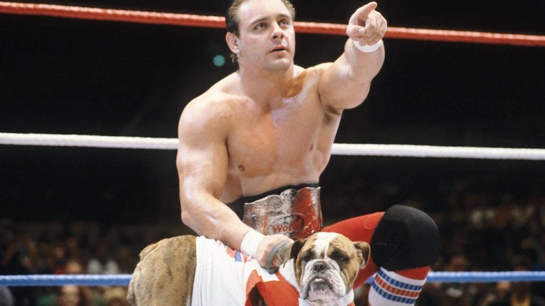 Dynamite Kid holds Matilda