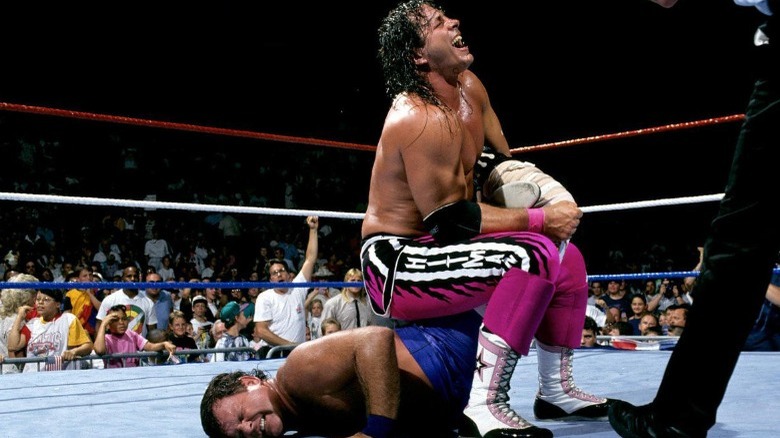 Bret Hart puts Jerry Lawler in Sharpshooter