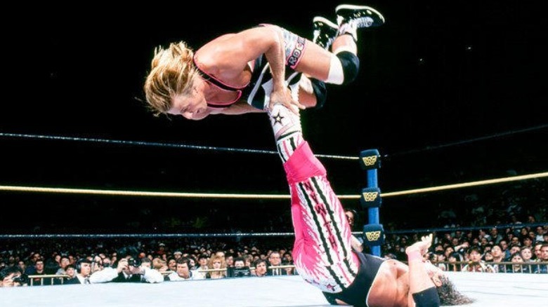 Bret wrestles Owen Hart at WrestleMania X