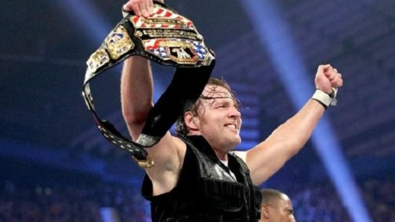 Dean Ambrose hoists WWE United States Champion