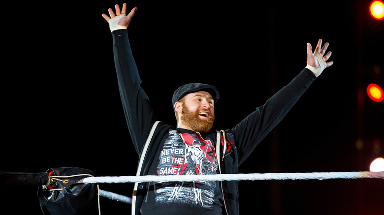 Sami Zayn raises arms