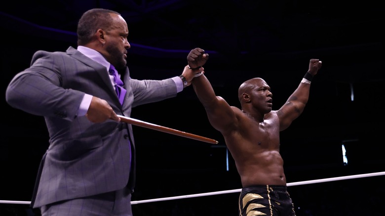 Shelton Benjamin and MVP celebrate victory