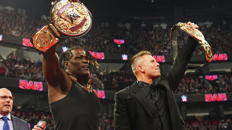 R-Truth and The Miz with the WWE World Tag Team Championships