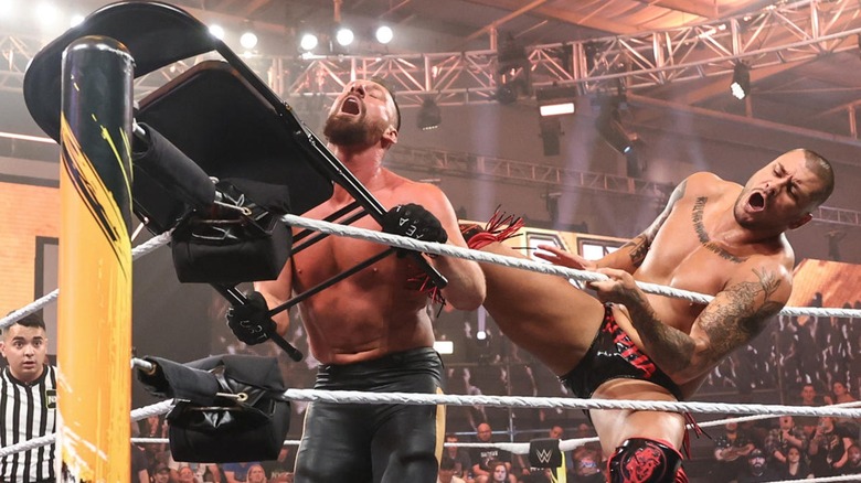 Eddy Thorpe Kicks Dijak During Their Match On WWE NXT