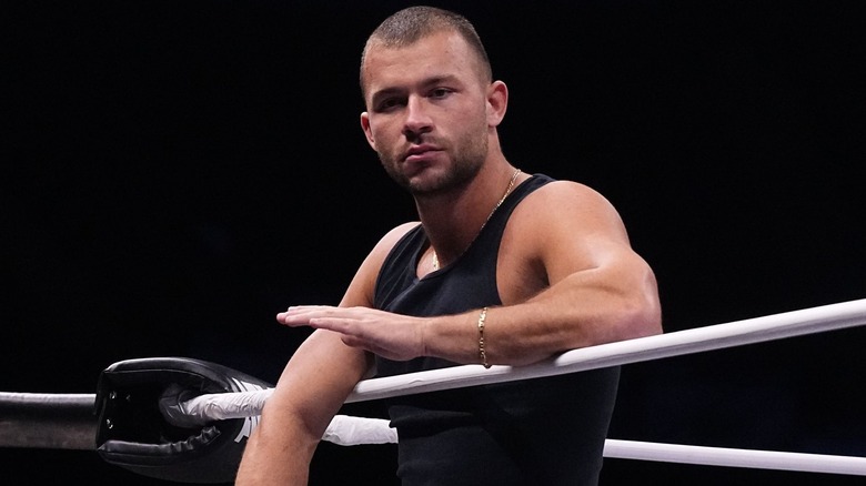 Daniel Garcia leaning against the ring ropes