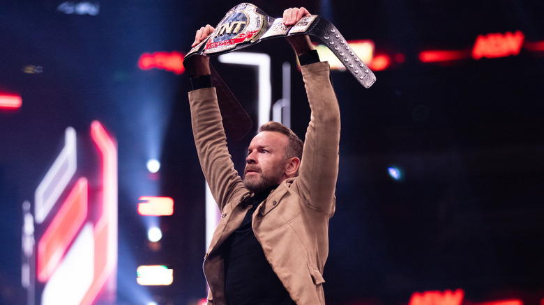 Christian Cage holds up the TNT title