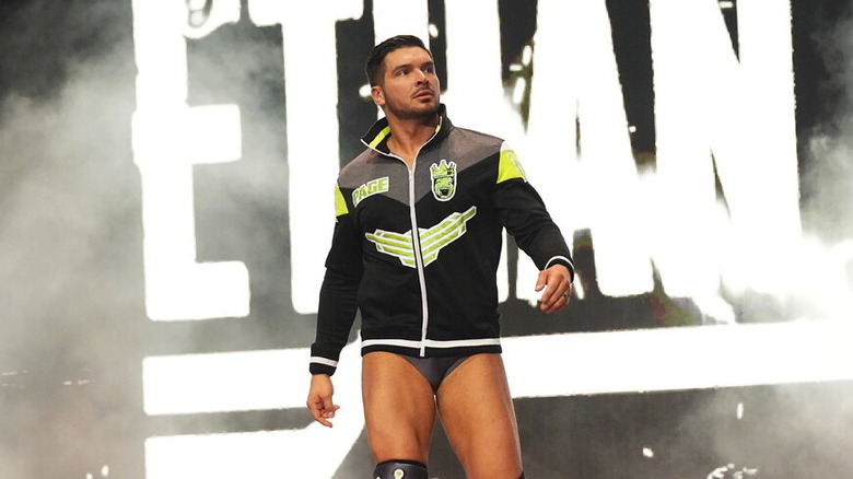 Ethan Page walking to the ring 