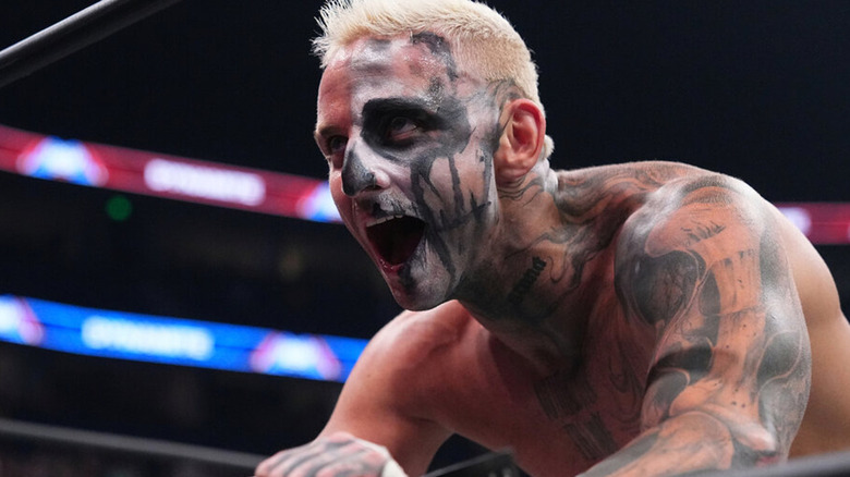 Darby Allin with his mouth open 