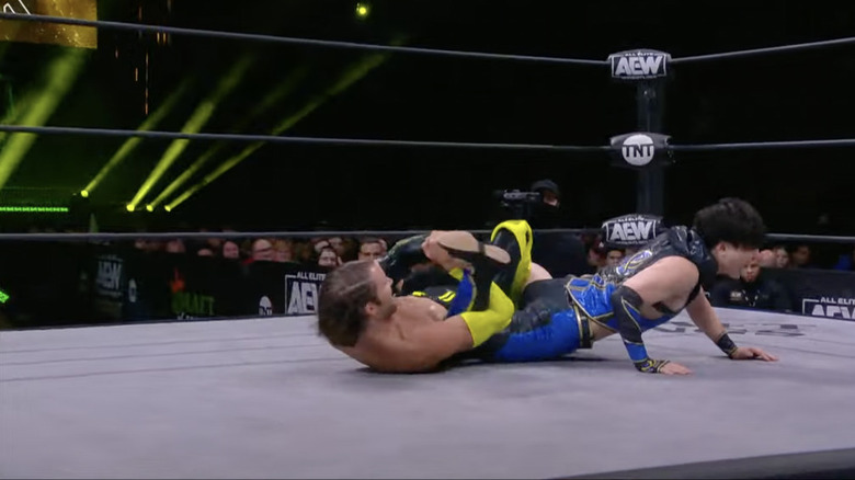 Angelico with the calf submission locked in 