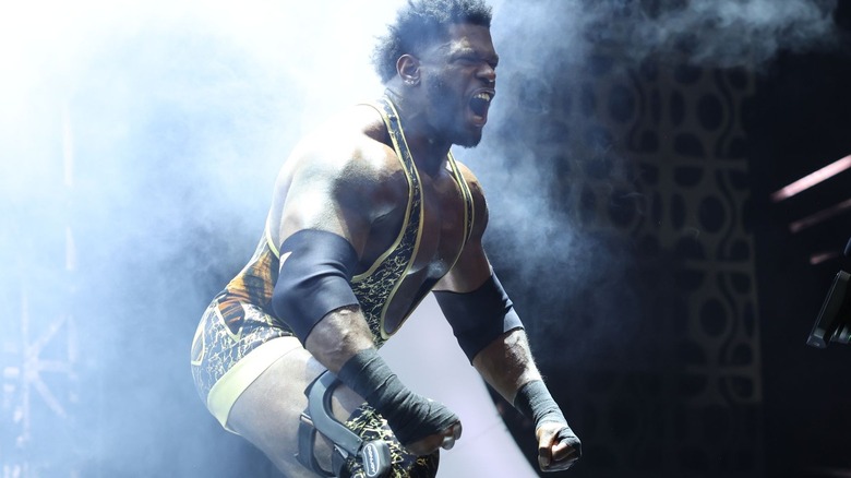 Powerhouse Hobbs poses on stage on "AEW Dynamite"