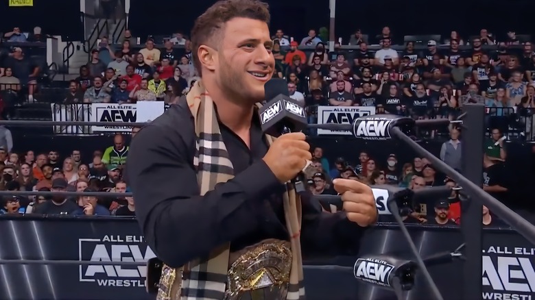 MJF looks out at the AEW audience