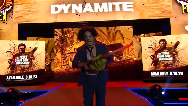 Leatherface heads to the ring with chainsaw in hand