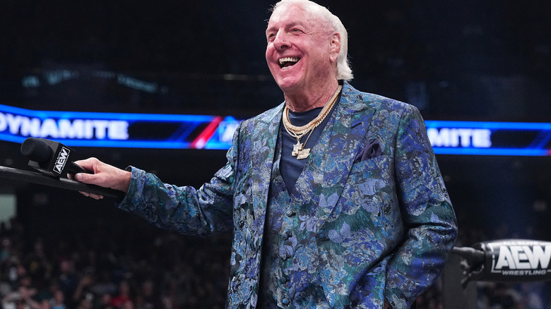 Ric Flair with microphone