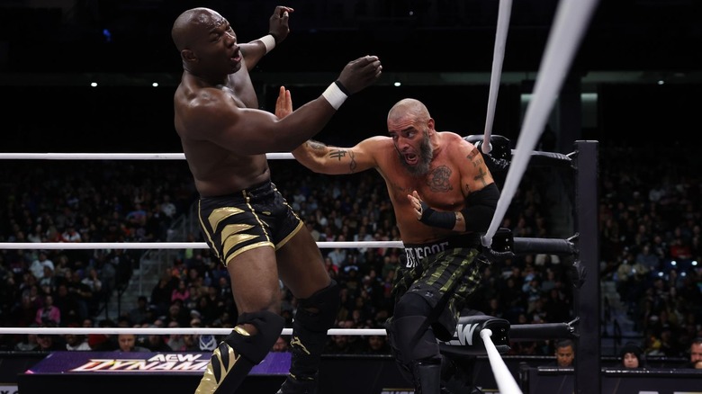 Mark Briscoe hits a palm strike on Shelton Benjamin on "AEW Dynamite."