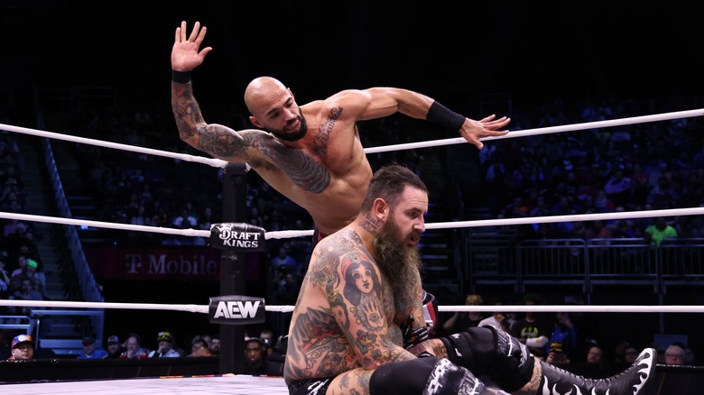 Ricochet attacks Brody King, who appears to be regretting his life choices