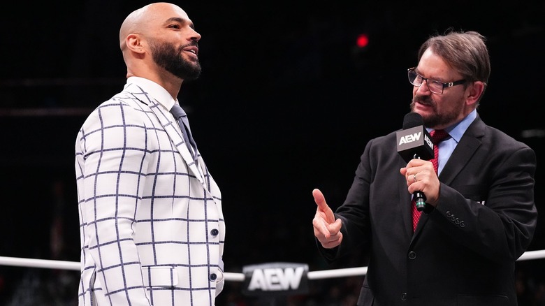 Tony Schiavone interviews Ricochet (same picture as above)