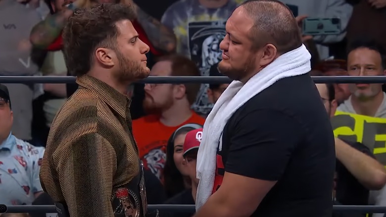 MJF staring down Samoa Joe