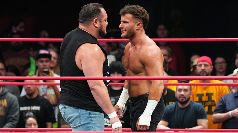 MJF and Samoa Joe get in each other's faces