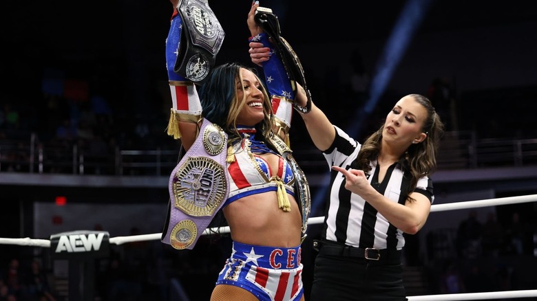 Mercedes Mone raises all four of her title belts on "AEW Dynamite."