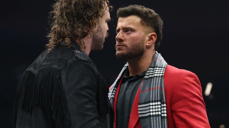 Hangman Page staring down MJF on "AEW Dynamite."