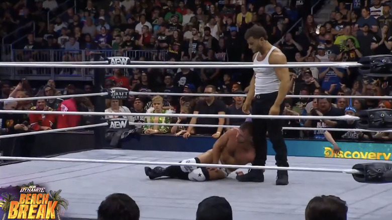 MJF standing over Garcia