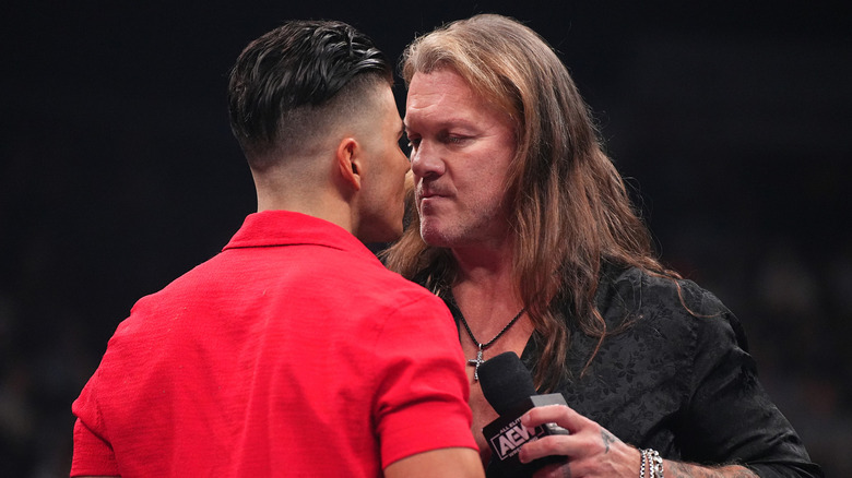 Chris Jericho and Sammy Guevara stare at each other