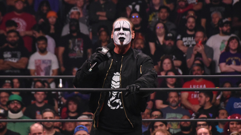 Sting cutting a promo