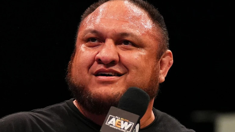 Samoa Joe talking in AEW