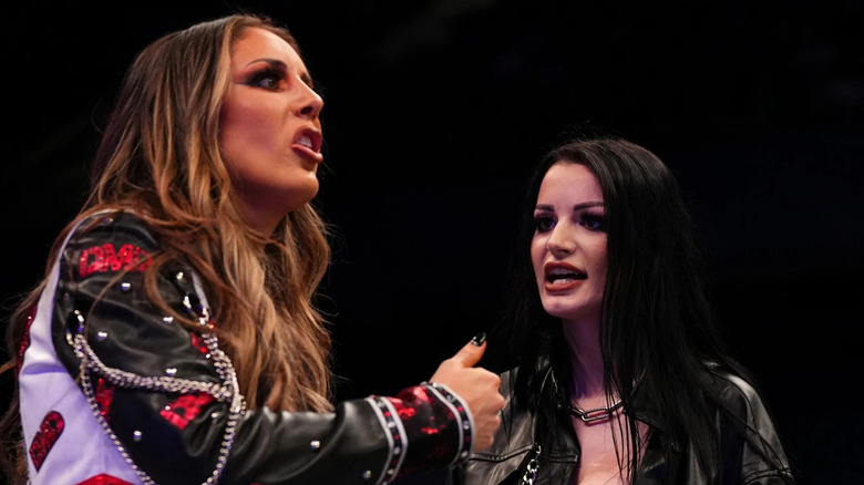 Saraya and Britt Baker argue 