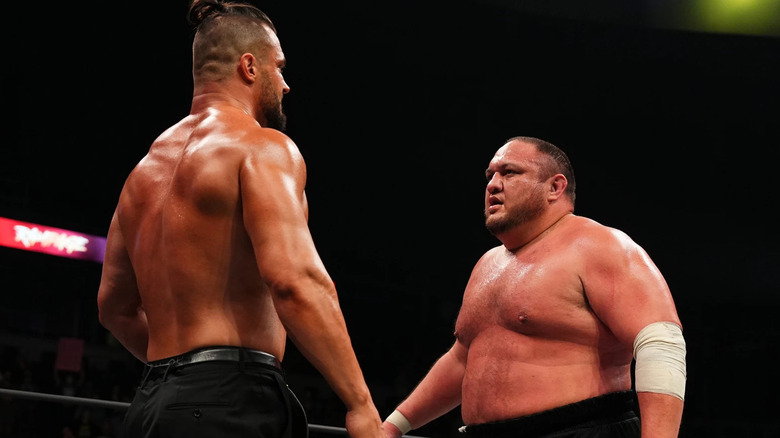 Wardlow and Samoa Joe staredown