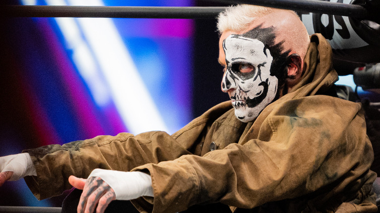 Darby Allin sitting in the corner of the ring