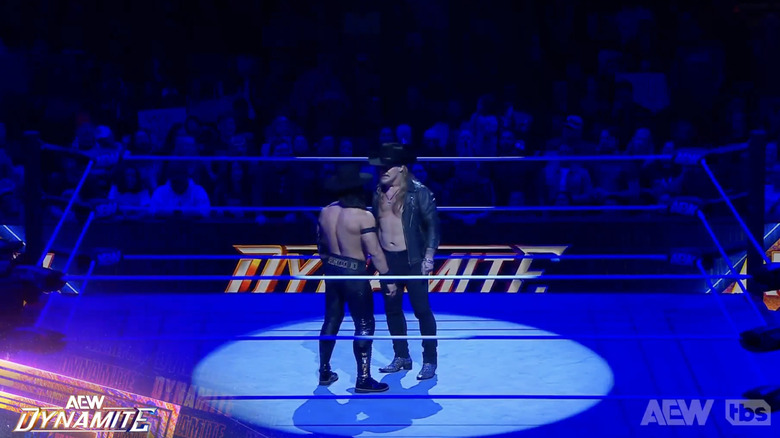 Bandido and Jericho staring one another down in the ring