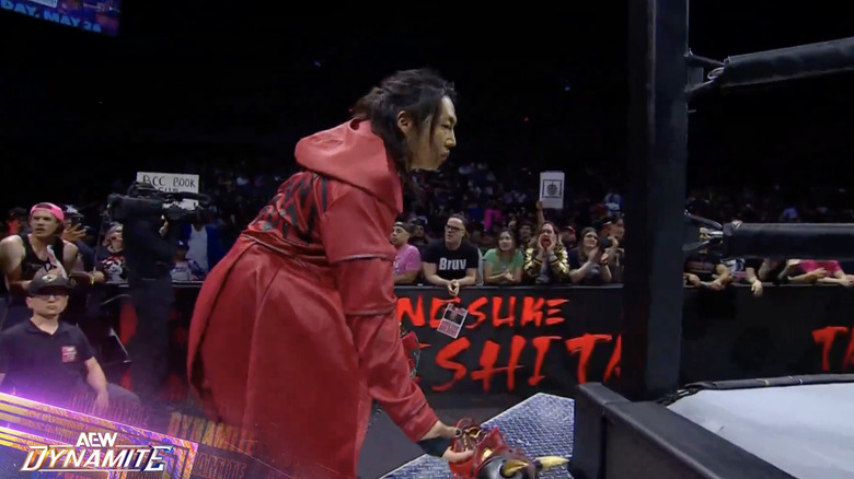 Takeshita heading into the ring