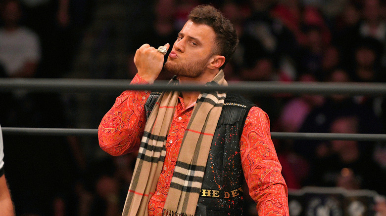 MJF looking smug in the ring 