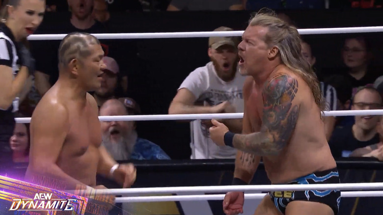 Jericho and Suzuki in the ring