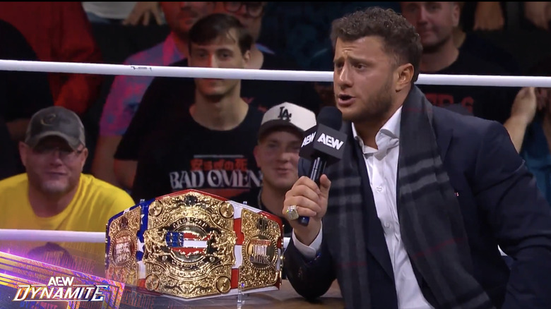 MJF in the ring with the American Championship