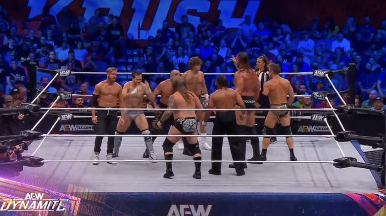 The eight men in the ring