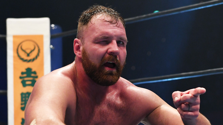 Jon Moxley winking in the ring 