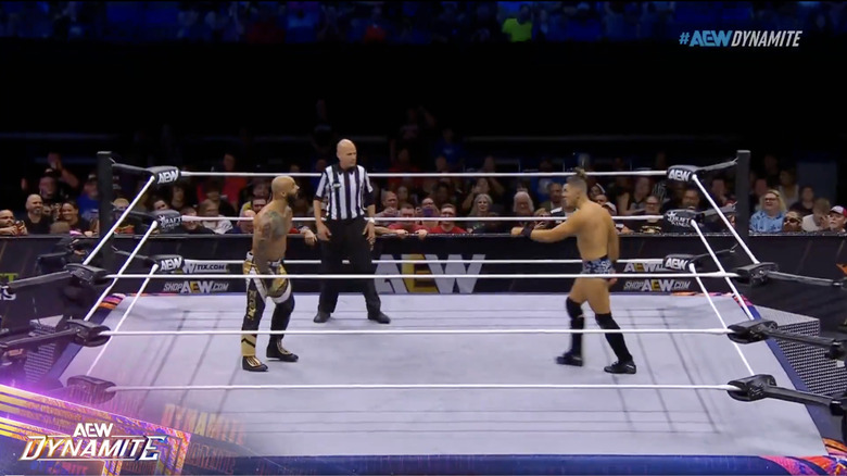 Ricochet and Guevara in the ring