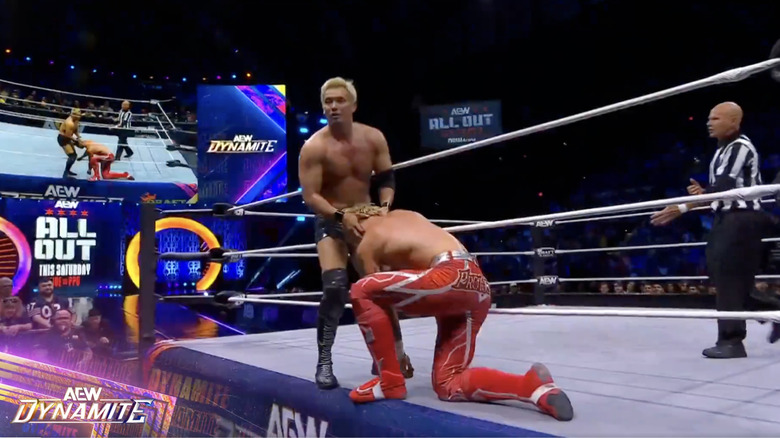 Okada and Fletcher in the ring