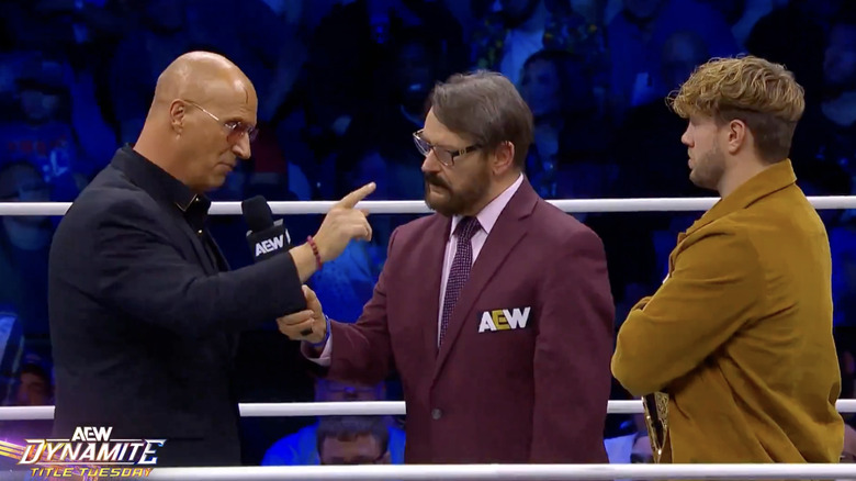 Callis and Ospreay chatting in the ring