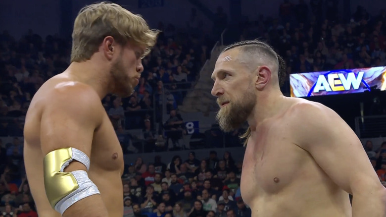 Danielson and Ospreay staring one another down