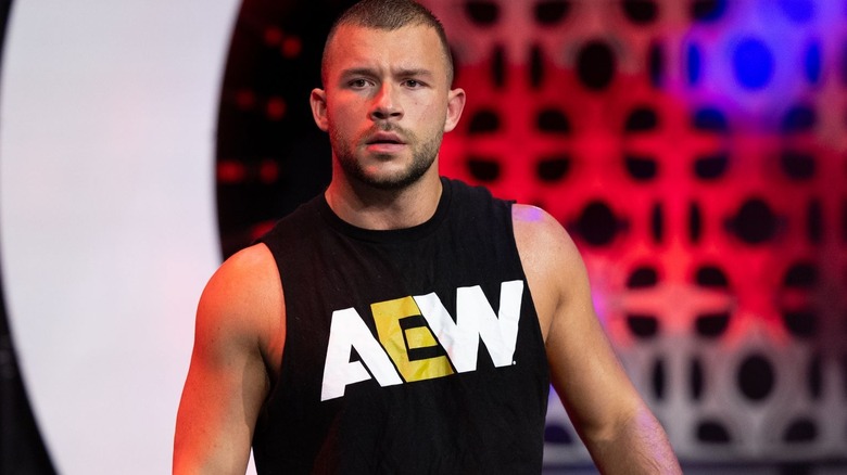 Daniel Garcia wearing AEW shirt on "AEW Dynamite."