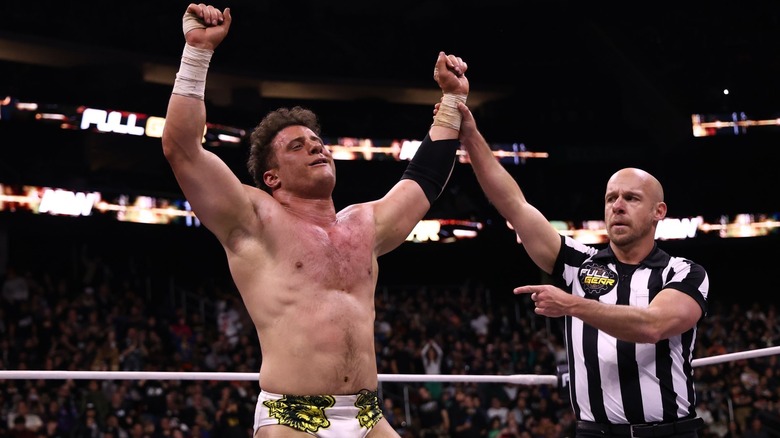 MJF celebrates his win