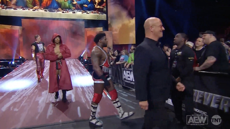 The Don Callis Family making their way down to the ring