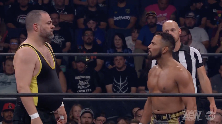 Kingston and Romero staring one another down